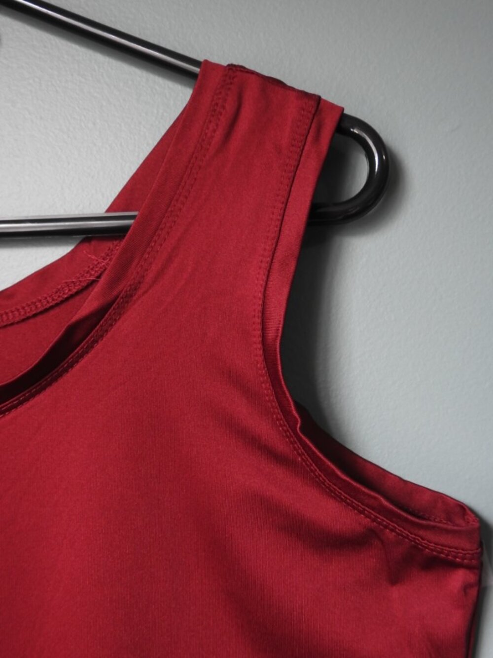 New Directions Nylon Tank Top/Cami - Large Burgundy Red - Picture 2 of 4